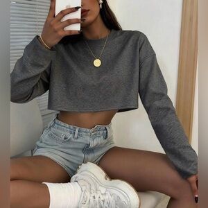 Gray Crop Top